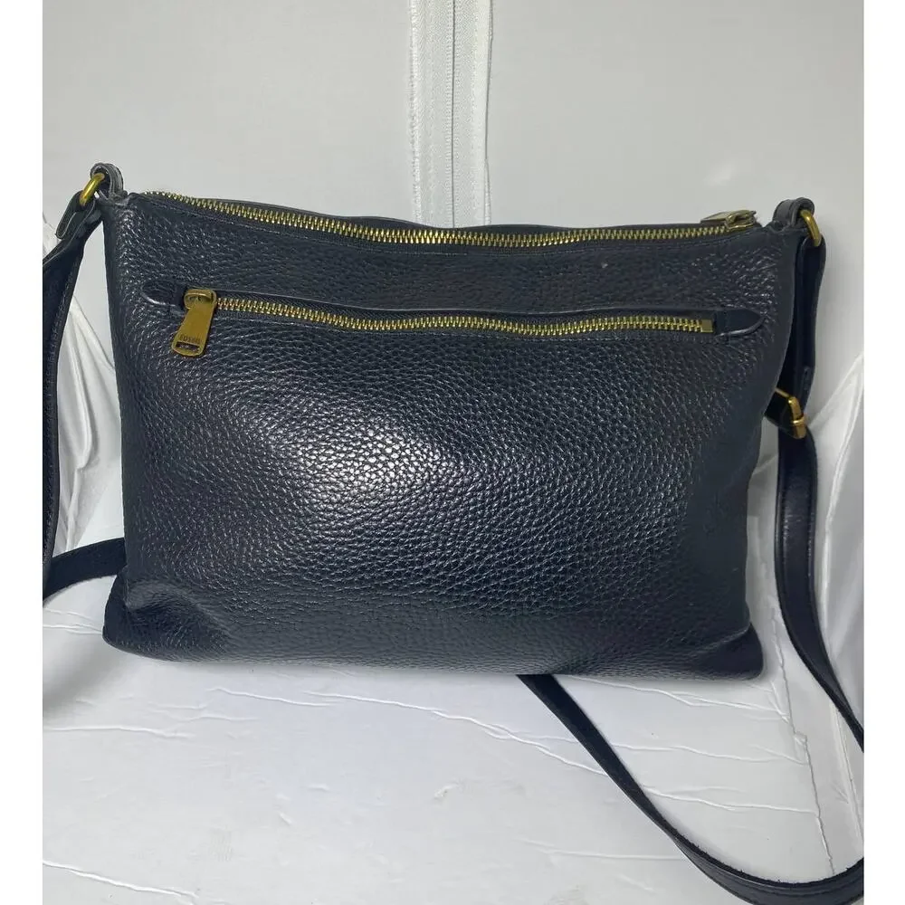 Fossil black leather Crossbody VTG